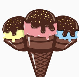 美食巧克力三色冰淇淋免扣素材