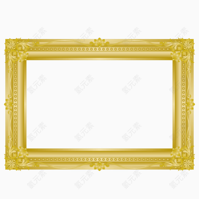 矢量金色长方形放大框