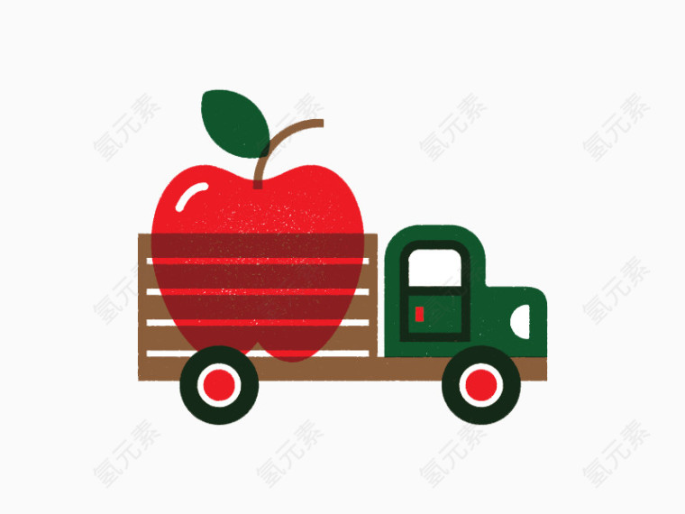 装着苹果的小货车