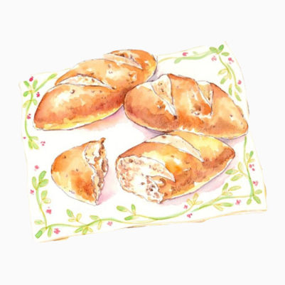 发酵面包手绘画素材图片下载