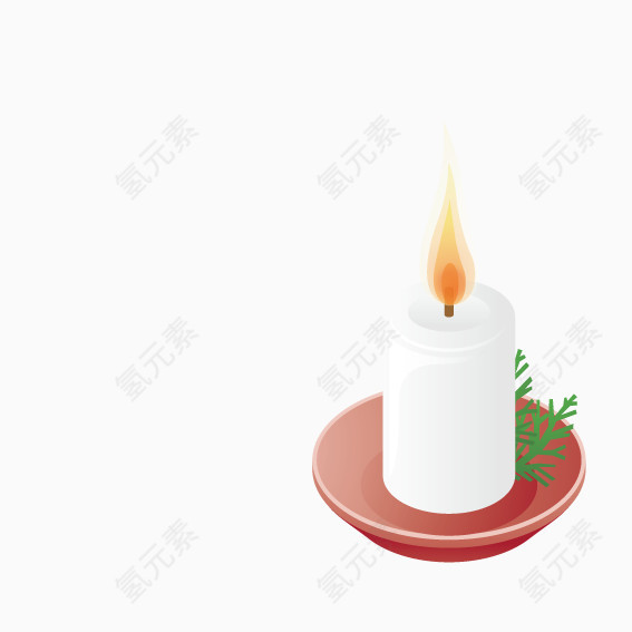 白色点燃的白色蜡烛