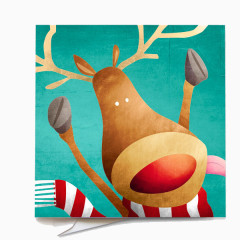 驯鹿头像圣诞卡片
