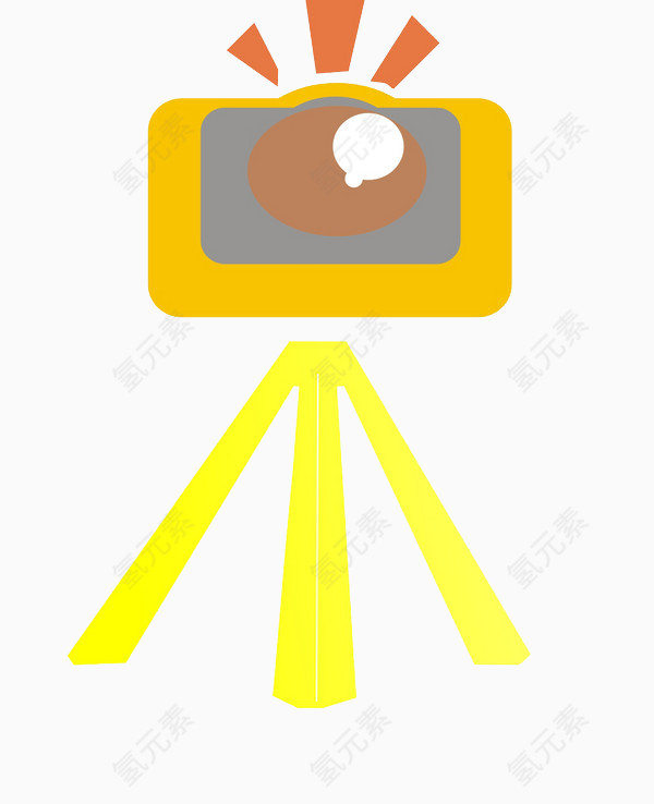 黄色简笔照相机