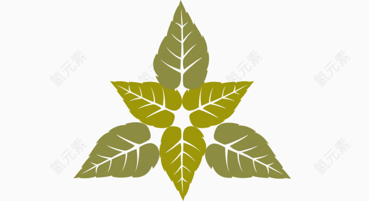 矢量绿色树叶泰国花纹 繁复宫廷风