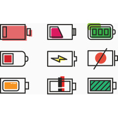 不同充电状态的电池