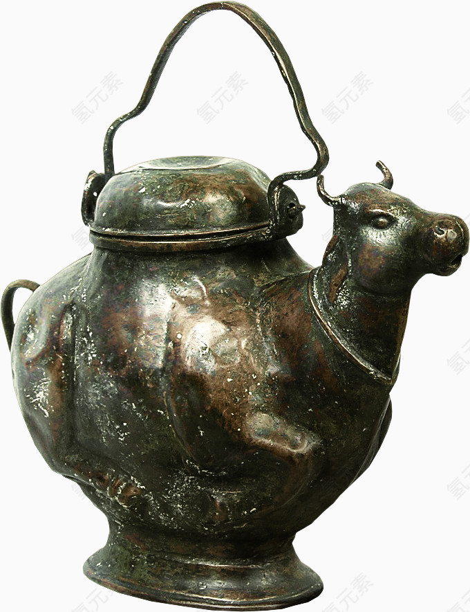 复古牛造型茶壶