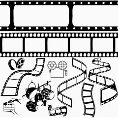 黑白电影相关合集矢量素材