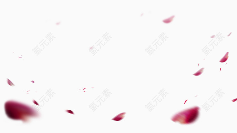 红色梦幻花瓣漂浮素材