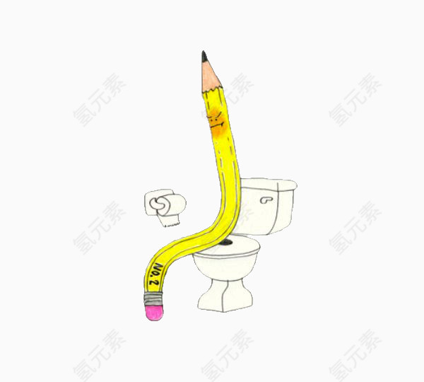 上厕所的铅笔