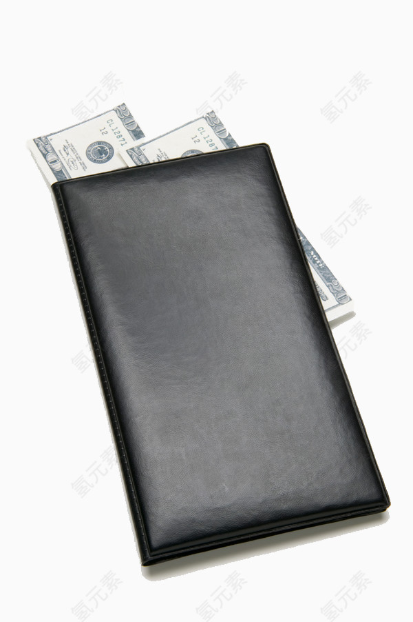 黑色钱包和现金