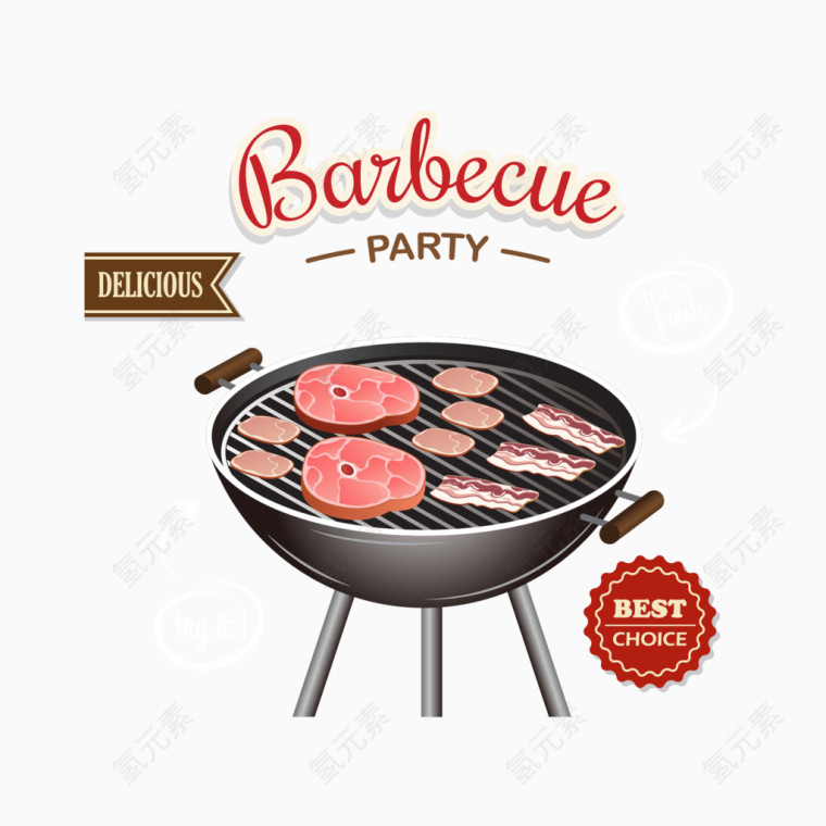 美食烧烤bbq矢量图