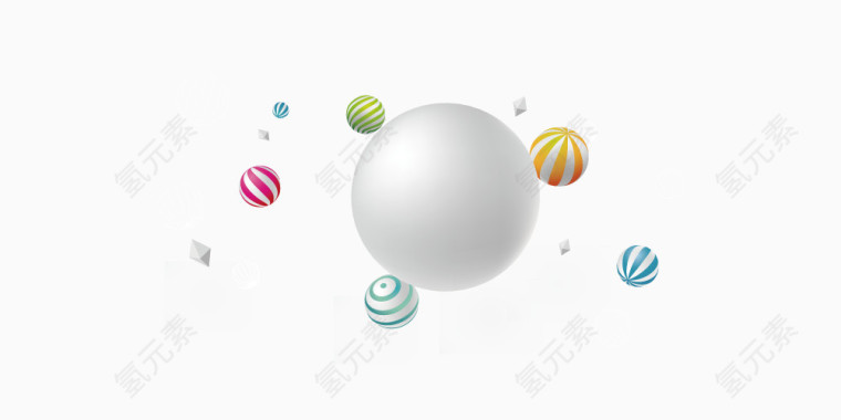 彩色球球漂浮素材
