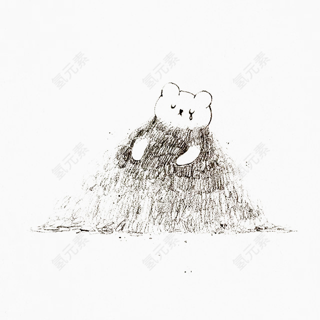 哭泣的小熊插画