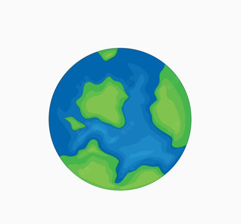 矢量蓝色绿色立体地球下载