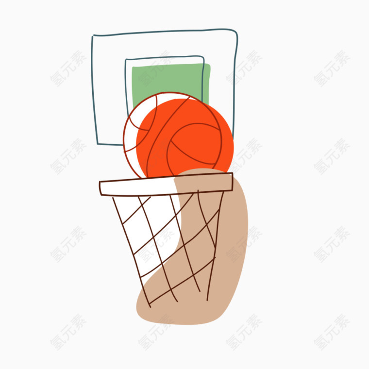 手绘篮球框