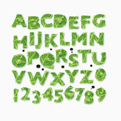 蔬菜字母艺术字矢量图