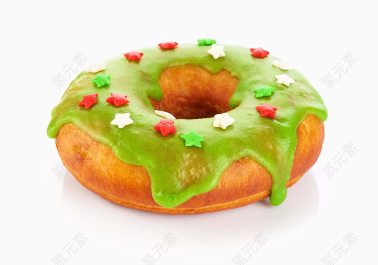 美味绿色果酱甜甜圈