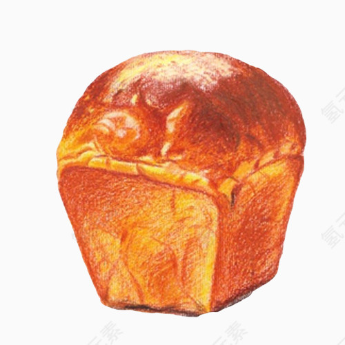 烘焙大面包手绘画素材图片
