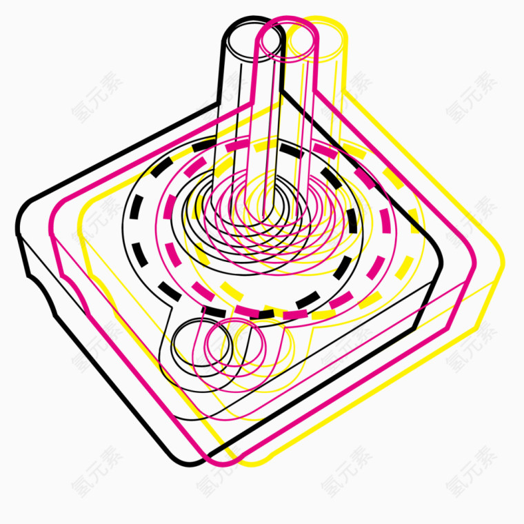 矢量手绘彩色线条图案