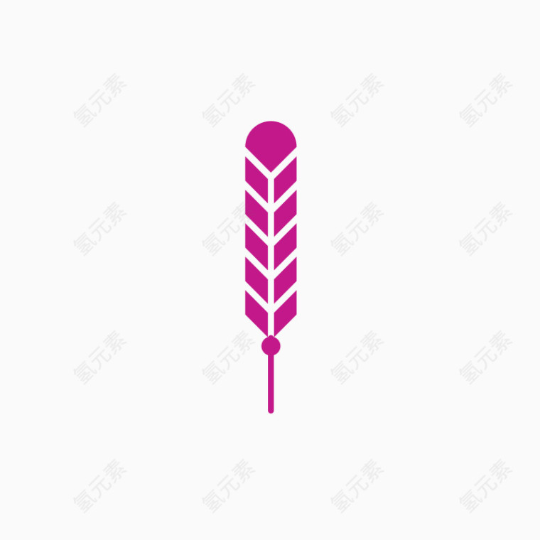 紫色简约稻谷装饰图案