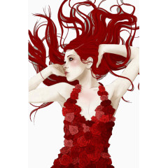 3d红发女生