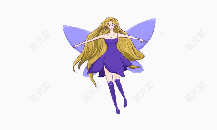 紫色蝴蝶少女