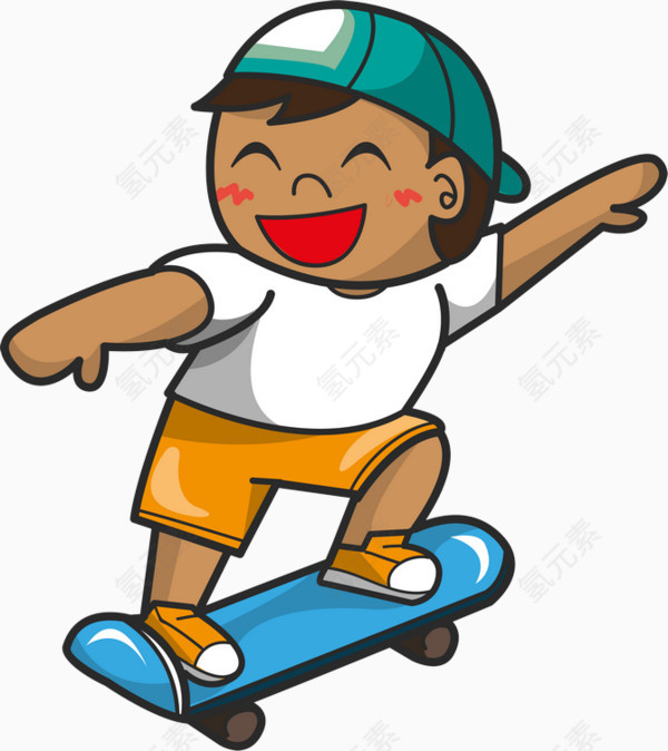 玩滑板的孩子