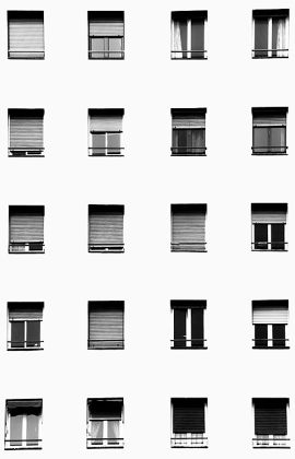 黑白极简二十扇百叶窗