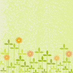 黄绿色花草底纹背景素材