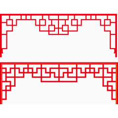 中式边框矢量线框图
