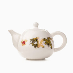 金龙白瓷茶壶