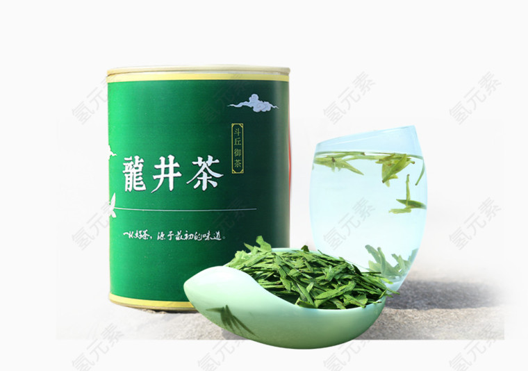 西湖龙井茶罐茶杯图案