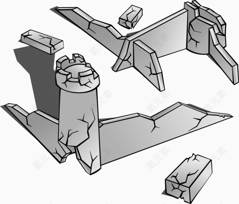 矢量损坏的墙壁