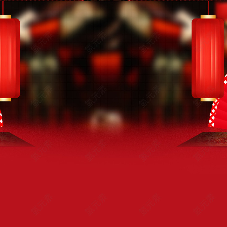 新年元宵节红色背景