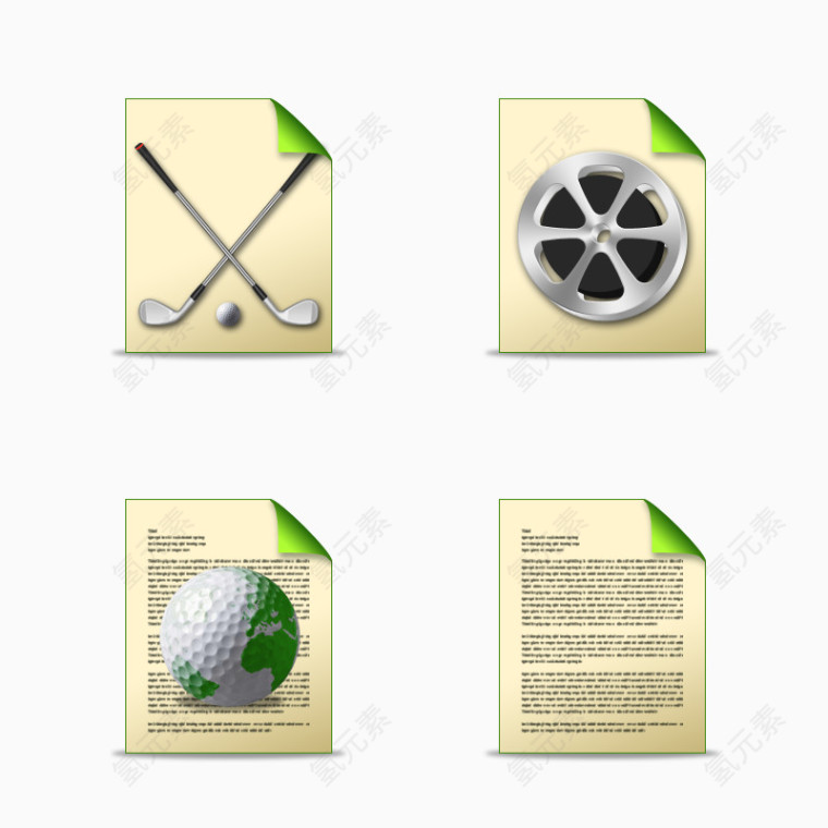 4个高尔夫球图标