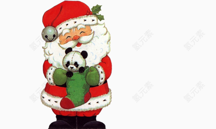 圣诞老人与熊猫矢量