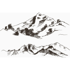 矢量线条高山