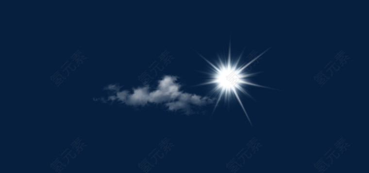 太阳 星光 效果元素 云朵和太阳