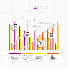 矢量PPT信息图表统计数据素材