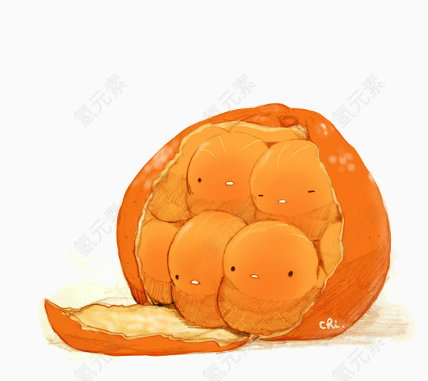 橘子卡通图片素材
