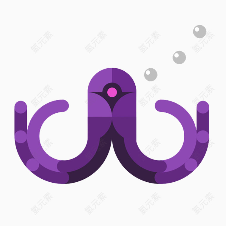 紫色色块章鱼