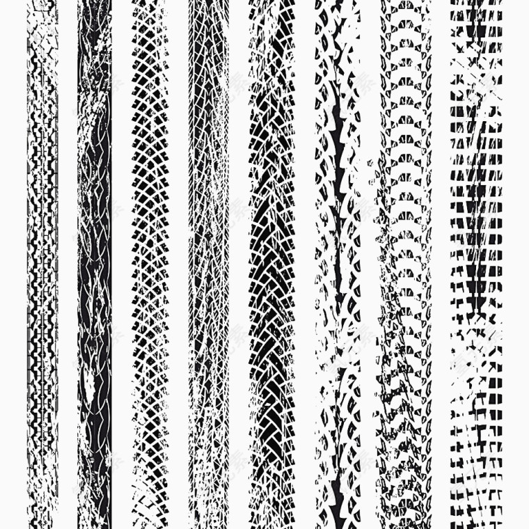 车轮印车胎印车胎纹水墨纹