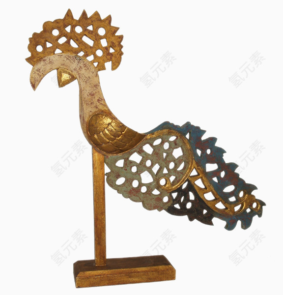 木雕镂空小鸟软装饰品