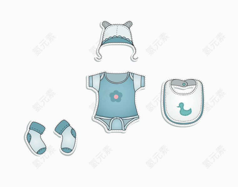 婴儿衣服矢量素材