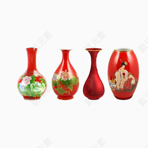 四种风格花瓶