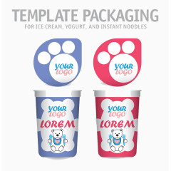卡通北极熊酸奶包装高清免扣素材