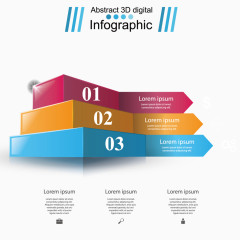 矢量立体阶梯信息图表