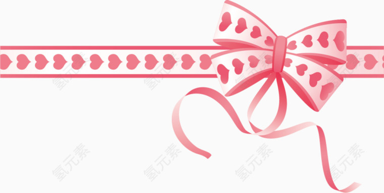 浪漫爱心粉红色蝴蝶结彩带