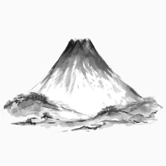 水墨风雪山