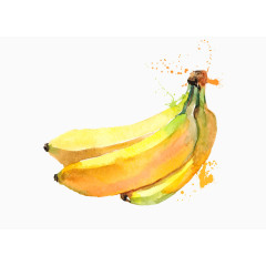 矢量黄色手绘水果香蕉